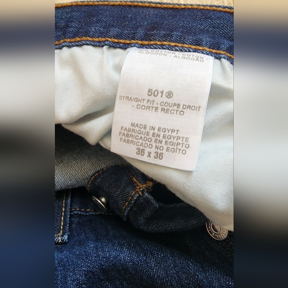 Men's 501 Button Fly Original Denim Jeans - Picture 9 of 13